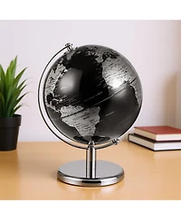 Hongge 8-Inch Decorative World Globe with Modern Metal Stand