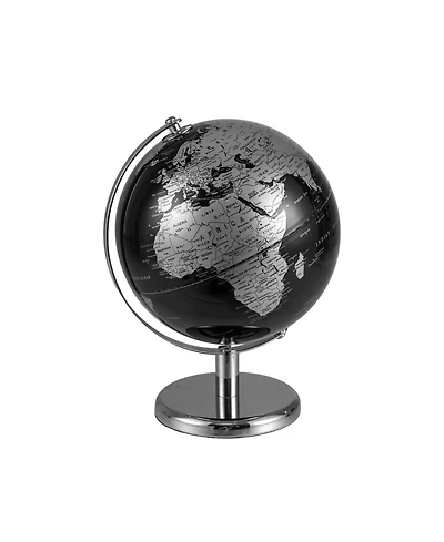 Hongge 8-Inch Decorative World Globe with Modern Metal Stand