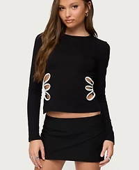Edikted Women's Contrast Cut Out Long Sleeve Top