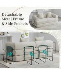 Streamdale Furniture Streamdale Foldable & Compressible Sofa with Metal Frame for Small Spaces