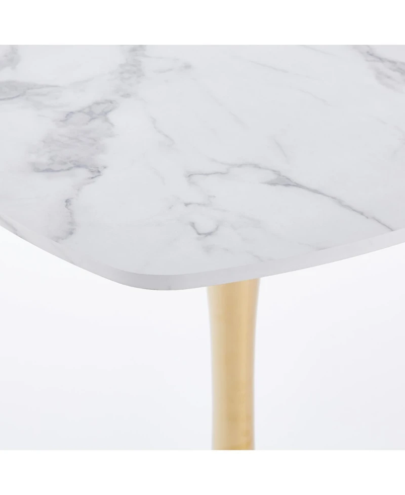 Streamdale Furniture Streamdale 31.5" Square Tulip Dining Table for 2-4 Persons (White & Gold