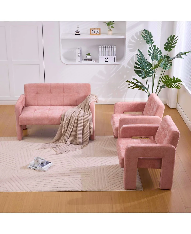 Streamdale Furniture Nordic Modern Double Armchair Sofa for Living Room & Bedroom