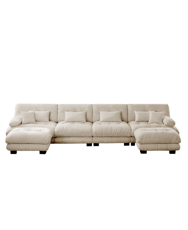 Streamdale Free Combination Modular Sectional Sofa, U Shaped Couch, 4-Seater Comfy Cloud Couch