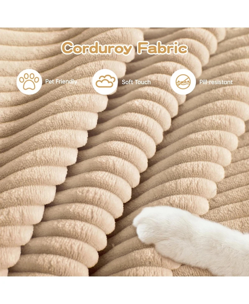 Streamdale Furniture Streamdale 92" Oversized Cloud Modular Sectional Couch, Soft Corduroy, 2 Ottomans, Camel