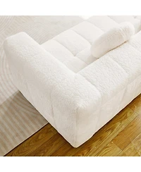 Streamdale Furniture Modern Boneless Couch with Two Circular Throw Pillows