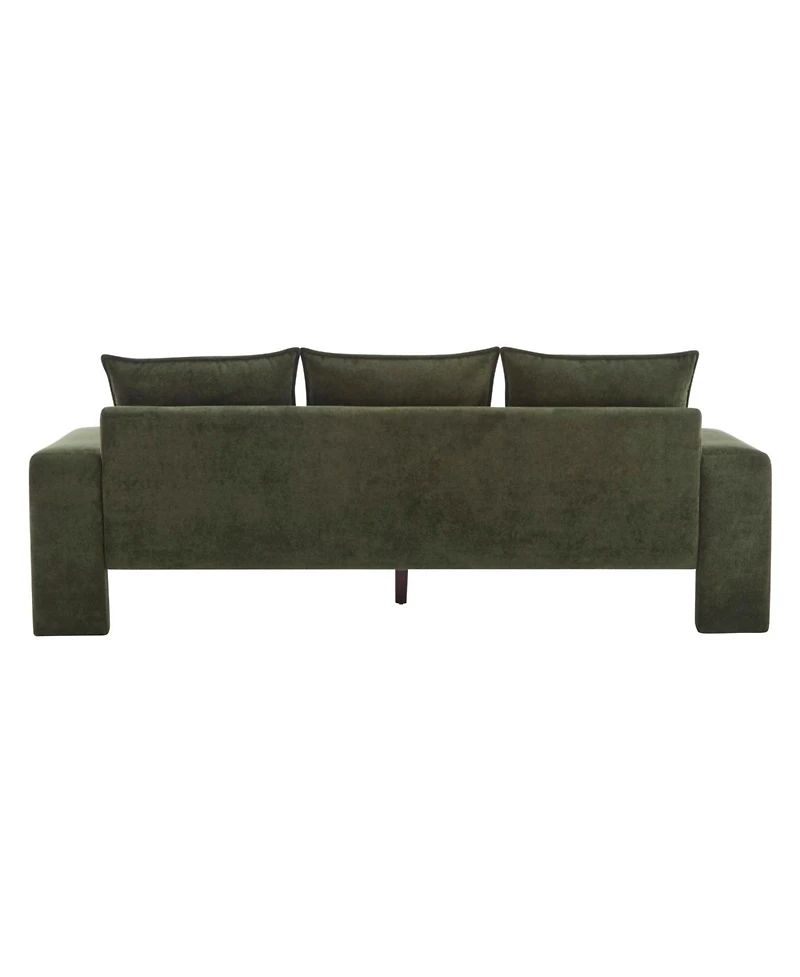 Streamdale Furniture Algora 84.5 in. 3 Seater Modern Upholstered Velvet Sofa, Moss Green