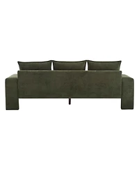 Streamdale Furniture Algora 84.5 in. 3 Seater Modern Upholstered Velvet Sofa, Moss Green