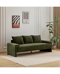 Streamdale Furniture Algora 84.5 in. 3 Seater Modern Upholstered Velvet Sofa, Moss Green
