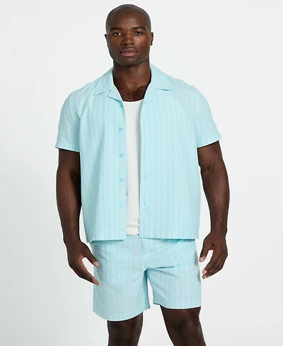 Guess Men's Fletcher Short Sleeve Button-Front Camp Shirt