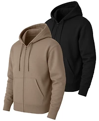 Blue Ice Men's Super Heavyweight Fleece Lined Full-Zip Hoodie, 2-Pack