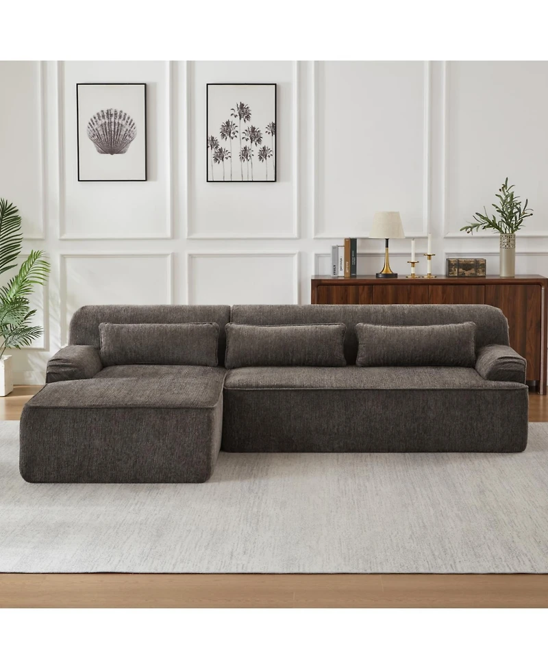 Streamdale Furniture Streamdale Chenille L-Shape Luxury Sectional Sofa