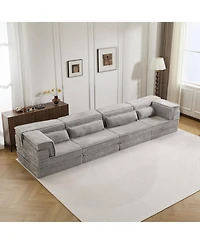 Streamdale Compression Sofa, Convertible Floor Sofa Bed, Modular Sectional Sofa, 4 Seater