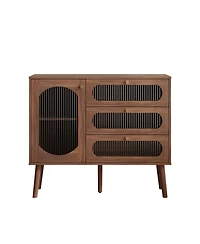 Streamdale Furniture Streamdale Accent Cabinet with 3 Drawers, Wooden Storage Cabinet with Shelves, Natural