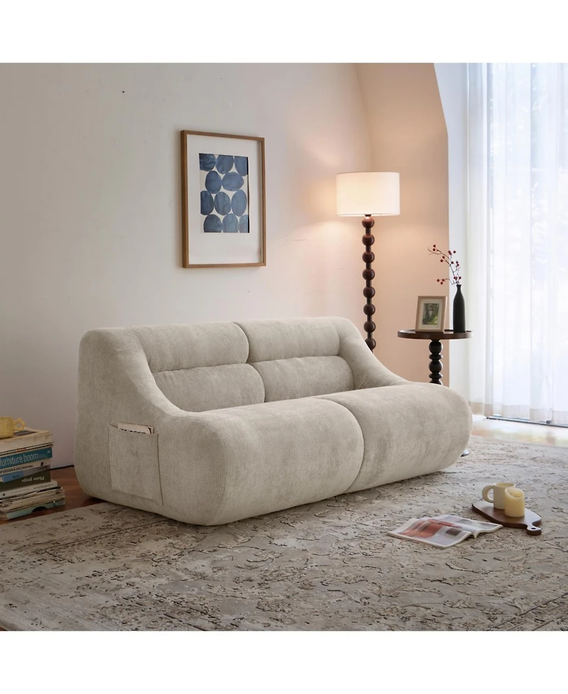 Streamdale Furniture Streamdale Shoes sofa-in-a-Box, Memory Foam 2-Seater Couch, Beige