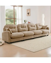 Streamdale FurnitureCamel Four-Seater Modular Sectional Couch with Premium Chenille Fabric