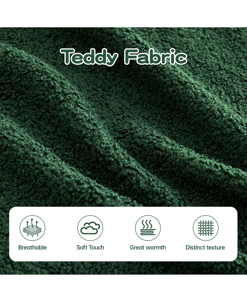 Streamdale Furniture Streamdale Green Teddy Fabric Boneless Sofa with Double Chaises