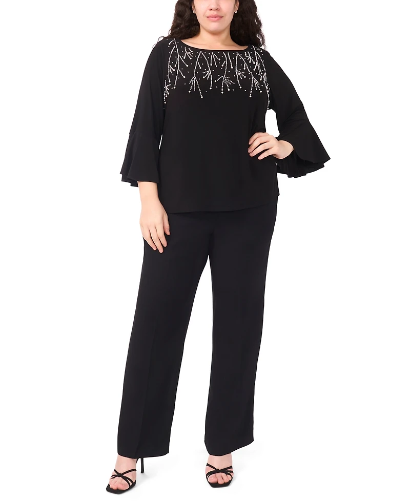 Msk Plus Boat Neck Faraj Top