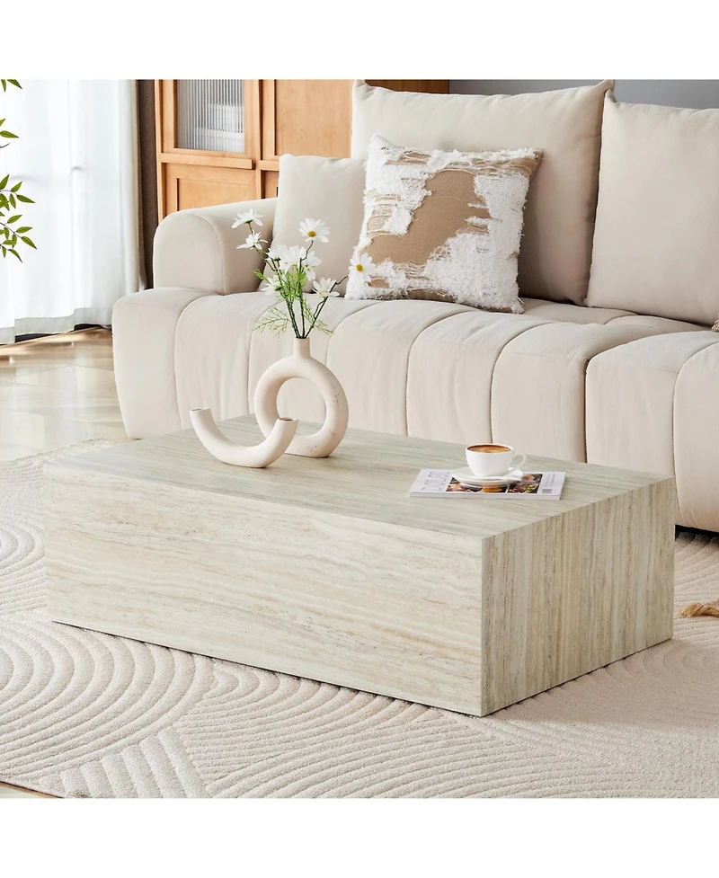 Streamdale Furniture Streamdale Modern Mdf coffee table with light wood texture. 39.323.611.8