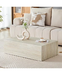 Streamdale Furniture Streamdale Modern Mdf coffee table with light wood texture. 39.323.611.8
