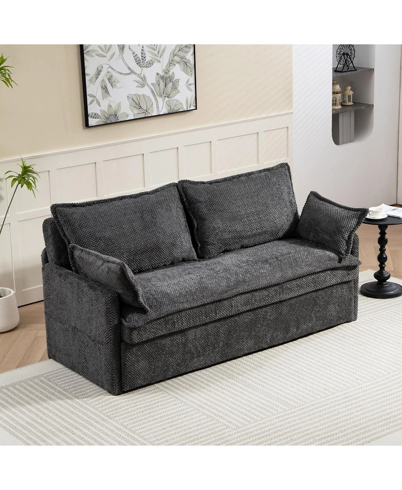 Streamdale Furniture Streamdale Ergonomic Sofa Bed with Storage & Charging - Corduroy Convertible Sleeper