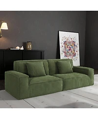 Streamdale Furniture Streamdale Large striped fabric compression sofa, modern style, comfortable home furniture