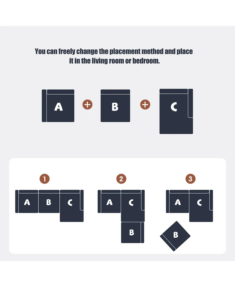 Streamdale Furniture Comfy Corduroy Compression Sectional Couch with Chaise, Black Sofas