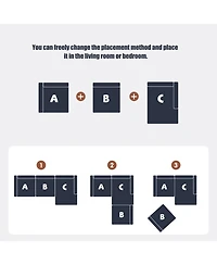 Streamdale Furniture Comfy Corduroy Compression Sectional Couch with Chaise, Black Sofas