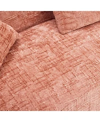 Streamdale Furniture Pink Curved Compressed Sofa, Nordic-style Design for Living Room