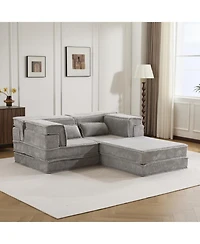 Streamdale Sofa, Convertible Floor Sofa Bed, Modular Sectional, No Assembly, Grey