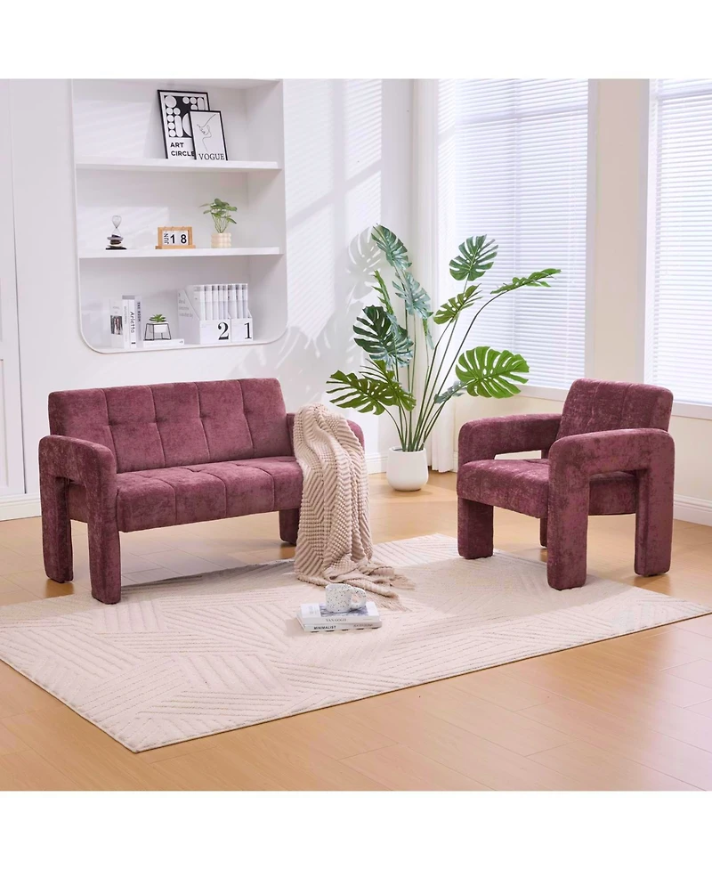 Streamdale Furniture Streamdale Nordic Modern Double Armchair Sofa for Living Room & Bedroom