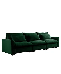 Streamdale Furniture 3 Seater Deep Seat Couch for Living Room, Green Corduroy
