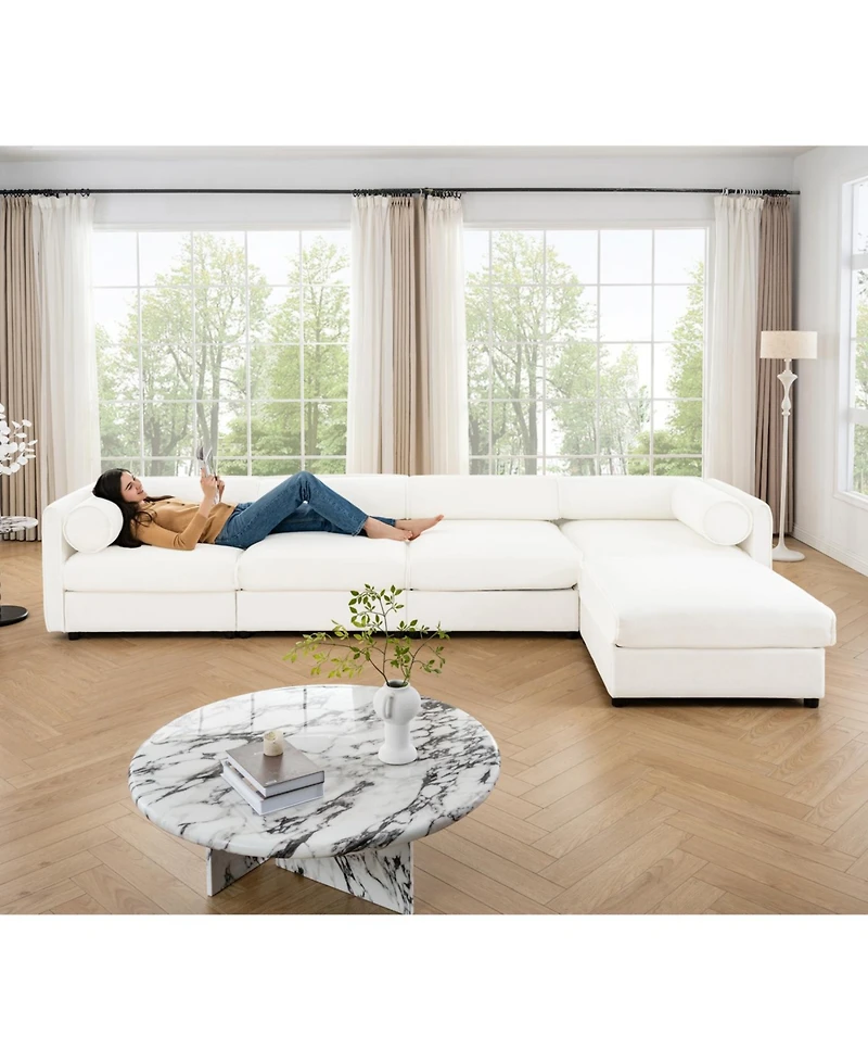 Streamdale Furniture Streamdale Modular Sectional Sofa with Storage, White