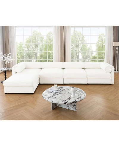 Streamdale Furniture Streamdale Modular Sectional Sofa with Storage, White