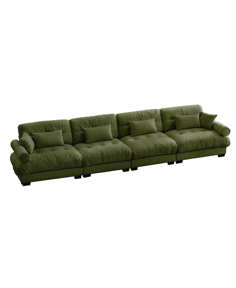 Streamdale Super Comfort Oversized Modular Velvet Sectional Sofa Couch with Ottoman