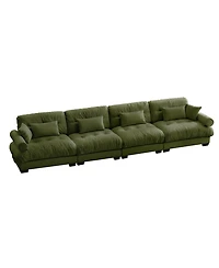 Streamdale Super Comfort Oversized Modular Velvet Sectional Sofa Couch with Ottoman