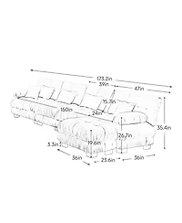Streamdale Furniture Streamdale Free Combination Modular Sectional Sofa, L-Shaped Couch, 4-Seater Green