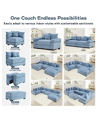 Streamdale Furniture Streamdale Oversized Cloud Modular Sectional Couch with Ottoman