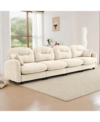 Streamdale Furniture Four-Seater Modular Chenille Sectional Couch with Pillows, Beige