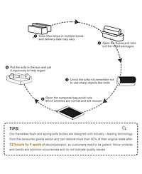 Streamdale Furniture Streamdale U-Shaped Boneless Sofa, Teddy Fabric, No Assembly, Black