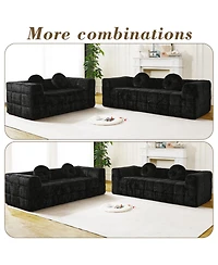 Streamdale Furniture Streamdale Modern Boneless Couch with Two Circular Throw Pillows, Two-Seater Sofa