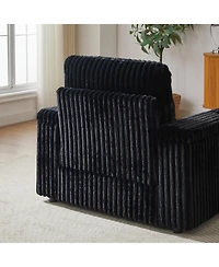 Streamdale Furniture 42.5" Corduroy Single Recliner with Pillow, Cup Holder, Storage Footrest