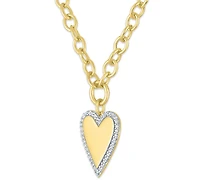 Macy's White Diamond Pendant Necklace (1/4 ct. t.w.) in 14k Yellow Gold Over Sterling Silver