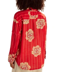 Free People Women's Hidden Flower Camo Print Shirt