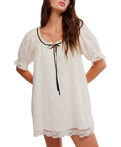 Free People Women's Juno Short Puff-Sleeve Mini Dress