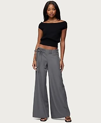 Edikted Women's Willard Baggy Lace Up Belt Pants