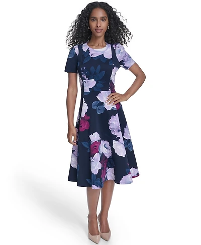 Calvin Klein Women's Crewneck Midi Dress