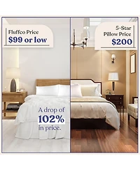 FluffCo Down & Feather Classic Hotel Pillow - Standard Soft