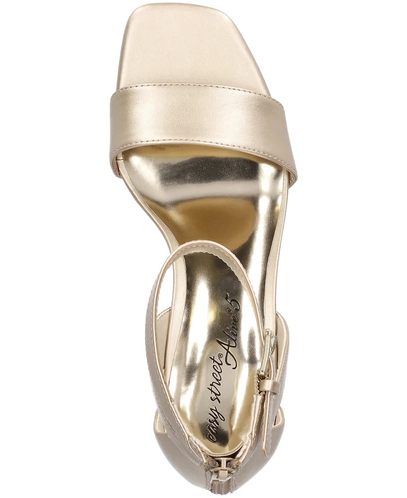 Easy Street Women's Ro Square Toe Heeled Sandals