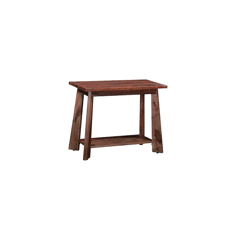 Porter Designs Kalispell Solid Sheesham Wood End Table, Natural