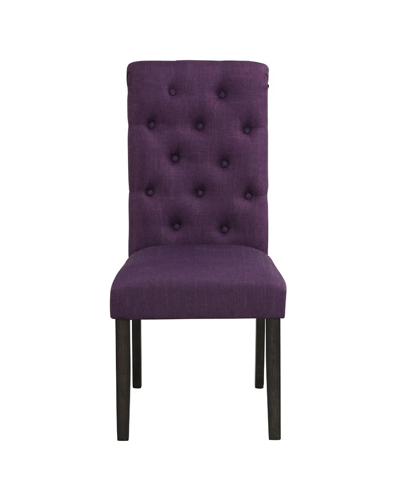 Streamdale Urban Style Wood Dark Wash Turned-Leg Dining Set: Table and 4 Chairs, Purple